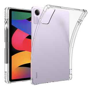 Applicable to RedmiPadSE four-corner airbag drop-resistant transparent red rice flat tpu soft case with Pen slot protective cover