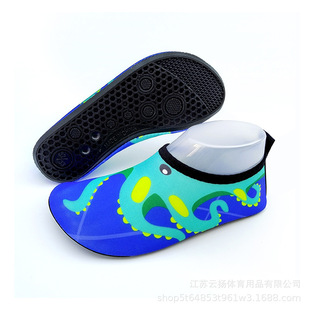 Children's beach shoes quick-drying soft-soled non-slip water park wading breathable yoga shoes printed trail shoes manufacturers