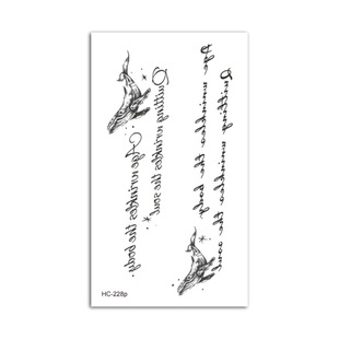 Cross-border Waterproof Trendy Chinese Character Small Fresh Tattoo Sticker Internet Popular Chinese Short Sentence Text Interesting Tattoo Sticker