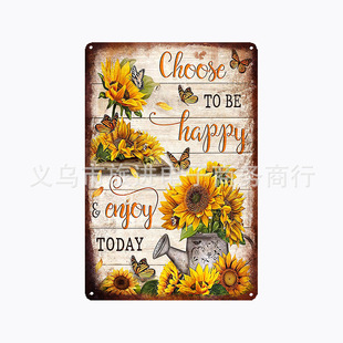 European-style retro flower decoration tin painting retro decoration Amazon Wish AliExpress supply