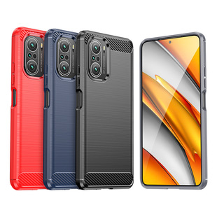 Применимый чехол для телефона POCO F3 POCOF5Pro из матового углеродного волокна, устойчивый к падению защитный чехол, силиконовый мягкий чехол POCOF4