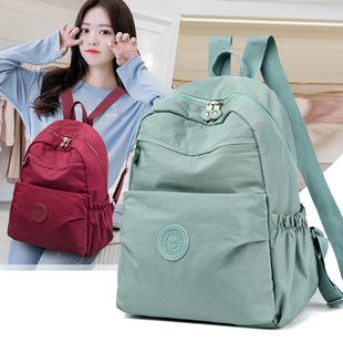 Backpack Women's 2024 New Fashionable Oxford Cloth Backpack Summer Large Capacity Canvas Bag Lightweight Travel Schoolbag