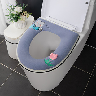 Winter household zipper toilet seat cushion thickened cushion four seasons available toilet cover portable toilet cover toilet seat