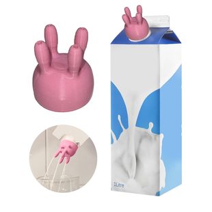 Cross-border Amazon explosions cow udder milk box cover 3d printing boxed milk diverter milk bottle cover
