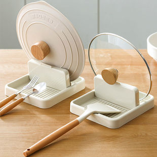 Kitchen Pot Cover Rack Countertop Sitting Rack Foldable Spoon Shovel Storage