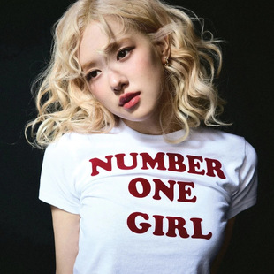 ROSE Park Caoying Single NumberOneGirl Вокруг той же футболки с короткими рукавами на одежде с принтом kpop