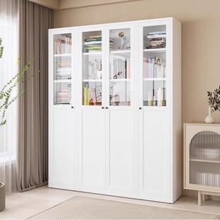 Household Bookcase Dustproof Glass Door Display Cabinet Children's Bookcase Rack Modern Simple Living Room Floor Storage Cabinet