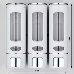 Three heads 400 ml manual soap dispenser wall hanging hotel hotel shampoo box bath box soap dispenser soap bottle