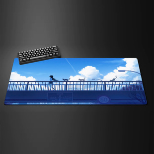 Anime Sky Scenery Girl Mouse Pad Oversized Thickened Office Computer Keyboard Pad Dormitory Study Table Pad Cross-border