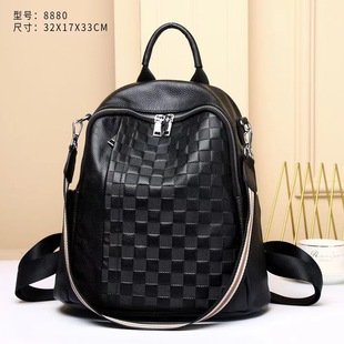 Genuine Leather fashion all-match first layer cowhide backpack student bag backpack one-piece delivery bag female mountaineering bag fashion