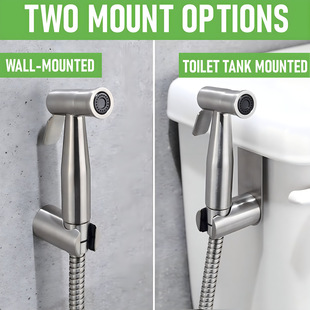 Cross-border 304 Stainless Steel Toilet Companion Washer Spray Gun suit High Pressure Pressurized Flusher Toilet Sprinkler