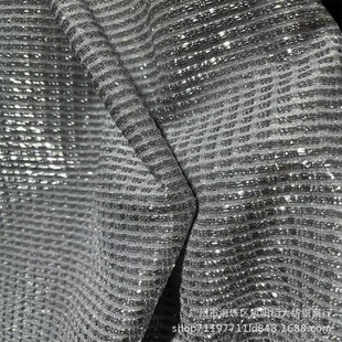 Shiny checkered fabric polyester silver silk magic color glitter silk strip square net composite powder for dress dress