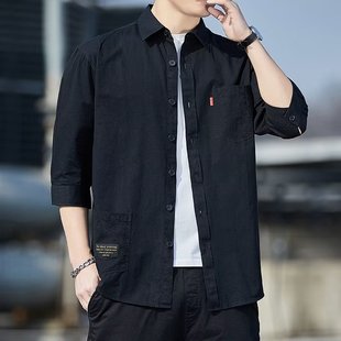 Long Sleeve Shirt 2023 New Loose Casual Men's Retro Jacket Men's Spring and Summer Large Size All-match Shirt Cross-Border