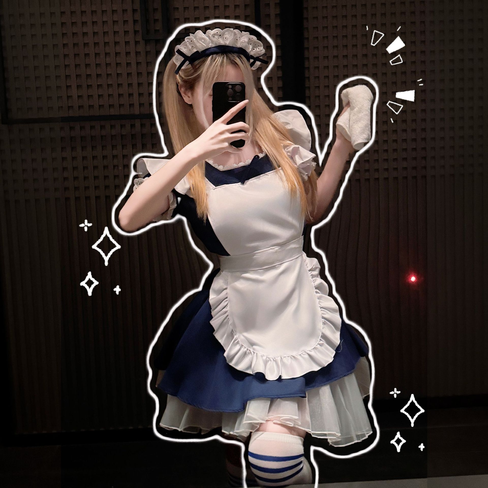 Half-Sugar Gravity Japanese Pure Desire Angel Style Cosplay Maid Lolita Slim-Fit One-Piece Maid Dress Sexy Outfit for Women