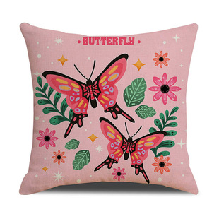 Ins Style Plant Flower Fashion Pillow Cushion Cover Modern Simple Living Room Cushion Bedroom Backrest Cushion Pillow Cover