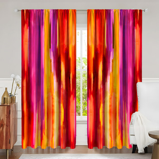 2PCS Christmas Curtain Factory 3D Digital Printing Cross-border Amazon Curtain Hot Selling Flower
