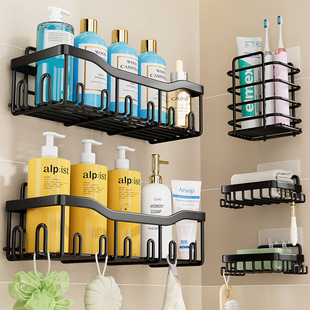 Amazon Cross-border Bathroom Rack Kitchen Wall Hanging Bathroom Rack Punch-free Washstand Storage Shelf