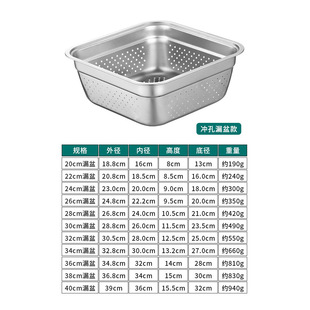 Thickened Stainless Steel Drain Square Basin Japanese Style Flats Bottom Punched Square Sieve Filter Square Non-magnetic Vegetable Washing Sieve Rice Drain Basin