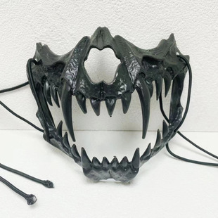 Halloween second-dimensional half-face mask black tiger hag dog human wolf mask dance props