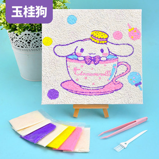 Sanrio pulp mud poke texture painting children's handmade boys and girls creative coolomi stickers decorative painting