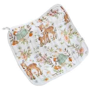 Children's Towel Pure Cotton Absorbent Skin-friendly Soft Multi-layer Seersucker Children's Towel New Children's Face Wash Sweat Square Towel