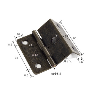 Hinge 180 Rotating Wooden Box Cabinet Door Flat Open American Country Antique Bronze 2.3inch Folded Iron Hinge Hinge
