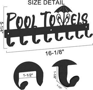 Cross-border wrought iron letter hook kitchen living room key towel storage POOLTOELS hook wall-mounted