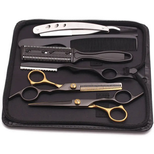 Black gold hair scissors hair scissors 6-inch hair stylist special hair scissors hair salon Barber shop special hair scissors