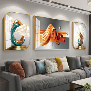 Living room decorative painting wall hanging painting sofa back background painting light luxury mural high-end wall painting modern minimalist Crystal porcelain painting