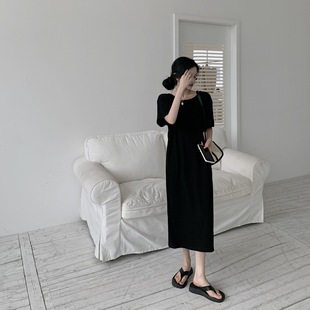 Dress Women's Summer Light Mature Backless T-Shirt Dress Design Niche Long Dress 2021 New Casual Dress Trendy