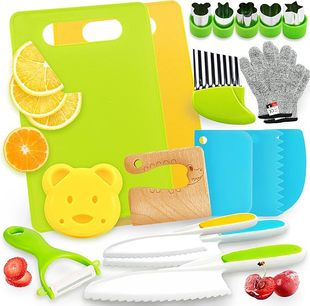 in stock children's safety knife suit kindergarten early education children's plastic knife does not hurt the hand kitchen tool suit