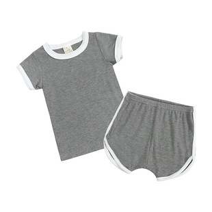 kids tales Children's Wear Summer New Cotton Soft Boys and Girls Baby 2-Piece Set Children's Home Short-Sleeved Shorts Set