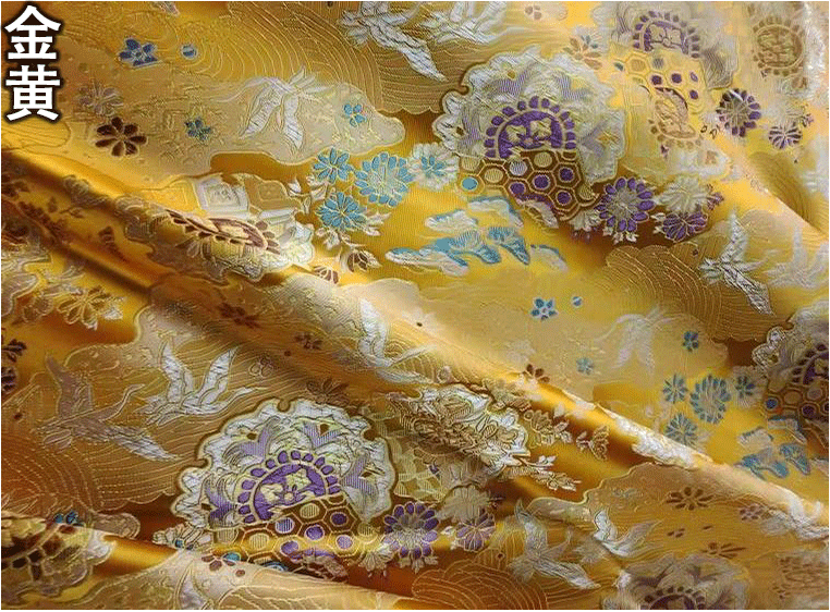 Chinoiserie Weaving Golden Weaving Bianhua New Chinoiserie Vest Cheongsam Baby Clothing Fabric Chinese Crane