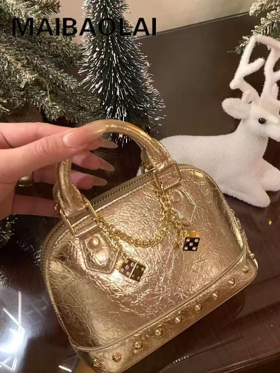 [Cross-border Wholesale] New Bright Color Shell Bag with Patent Leather Design, Chain Shoulder/Crossbody Bag, Fashionable Multi-color Women's Bag