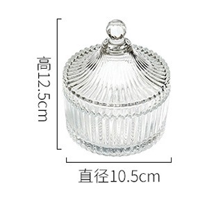 European Style Light Luxury Candy Cup Transparent Crystal Glass with Lid Candy Jar Glass Jewelry Box Candlestick Ornaments Gifts