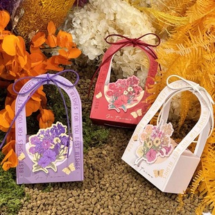 Flower Valley bouquet ribbon decoration portable engagement certificate wedding candy box