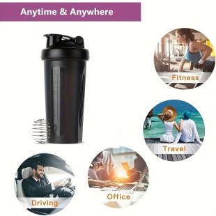 600ML Shake Cup Gym Sports Large Capacity Protein Powder Milkshake Plastic Cup Portable Logo