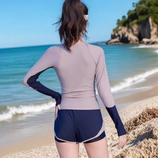 Swimwear Women's Split 2025 New Style Conservative Belly-Covering Slimming Diving Suit Sports Long-Sleeved Sunscreen Surfsuit Swimwear