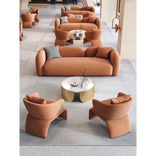 Hotel Lobby Vip Club Reception Sofa Sales Office Shop Negotiation Sofa Coffee Table Harley Chair