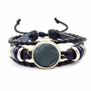 Game Controller Bracelet Women's Retro Hand-woven Leather Bracelet Fashion Simple European and American Hand Jewelry Wholesale