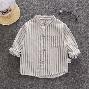Boys' Long Sleeve Plaid Shirt 2022 Spring and Autumn New Handsome Children's Korean Style Street Shirt Trendy Children's Top