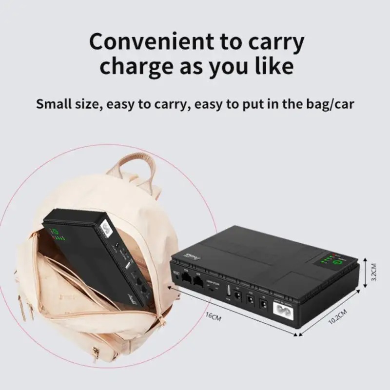 Mobile Dc Backup Mini Ups Uninterruptible Power Supply Router Optical Cat Camera Backup Charging