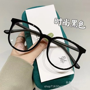 Ultra light cold brown glasses frame can be equipped with degree of anti-blue light glasses early eight women plain mirror Korean oval tide wholesale