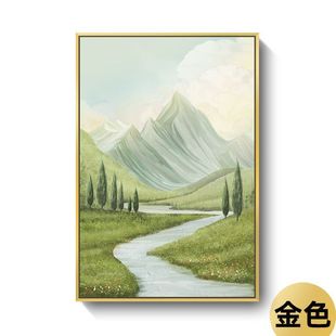 Современная минималистская декоративная живопись Гостиная Jinshan Свежий Зеленый пейзаж Живопись для прихожей Пейзажная живопись Гостиничная квартира Проживание в семье Подвесная картина
