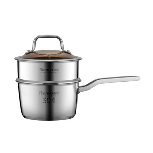 304 food grade complementary food pot single bottom thickened double layer household gas induction cooker Universal Stainless Steel milk pot wholesale