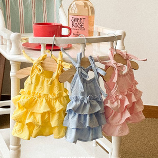 South Korea Birthday Carnival Spring and Summer New Love Sling Bixie Bear Teddy Dog Cake Skirt Short Bow
