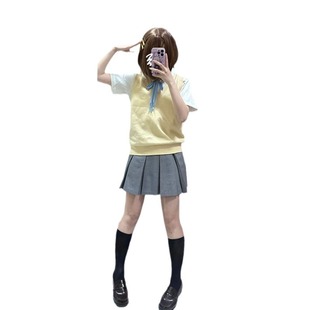 Light Tone Girl cos Clothes Pingze Wei Japanese College jk Uniform cosplay Knitted V-Neck Sweet Hot suit Women