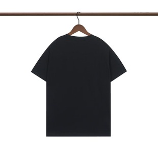 New European and American Flocking Mon Full-Print Cler Mouth Velcro Embroider Short-Sleeved Men's and Women's T-Shirts Couple Wear