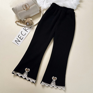 Girls' Pants Spring and Autumn Corduroy Girls' Flared Pants Baby Casual Pants Children's Fashionable Outer Wear Pants