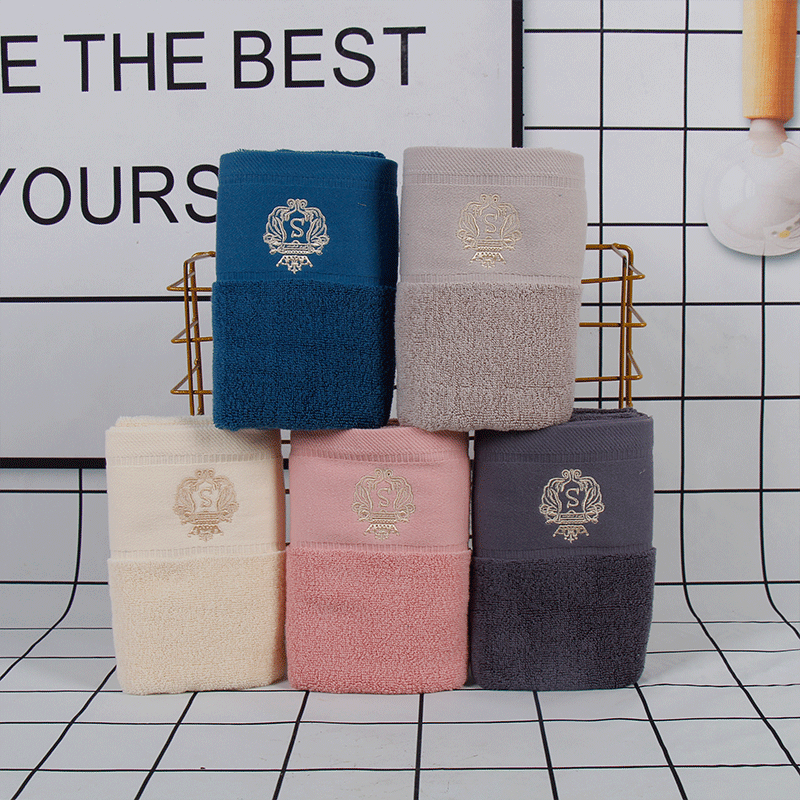 New Crown Embroidered Towel Hotel Company Jacquard Face Towel Gift Thickened Extra Large Bath Towel Dark Face Towel